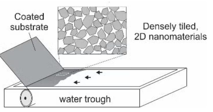 Film forming process to create large-area monolayers of exfoliated 2D nanomaterials