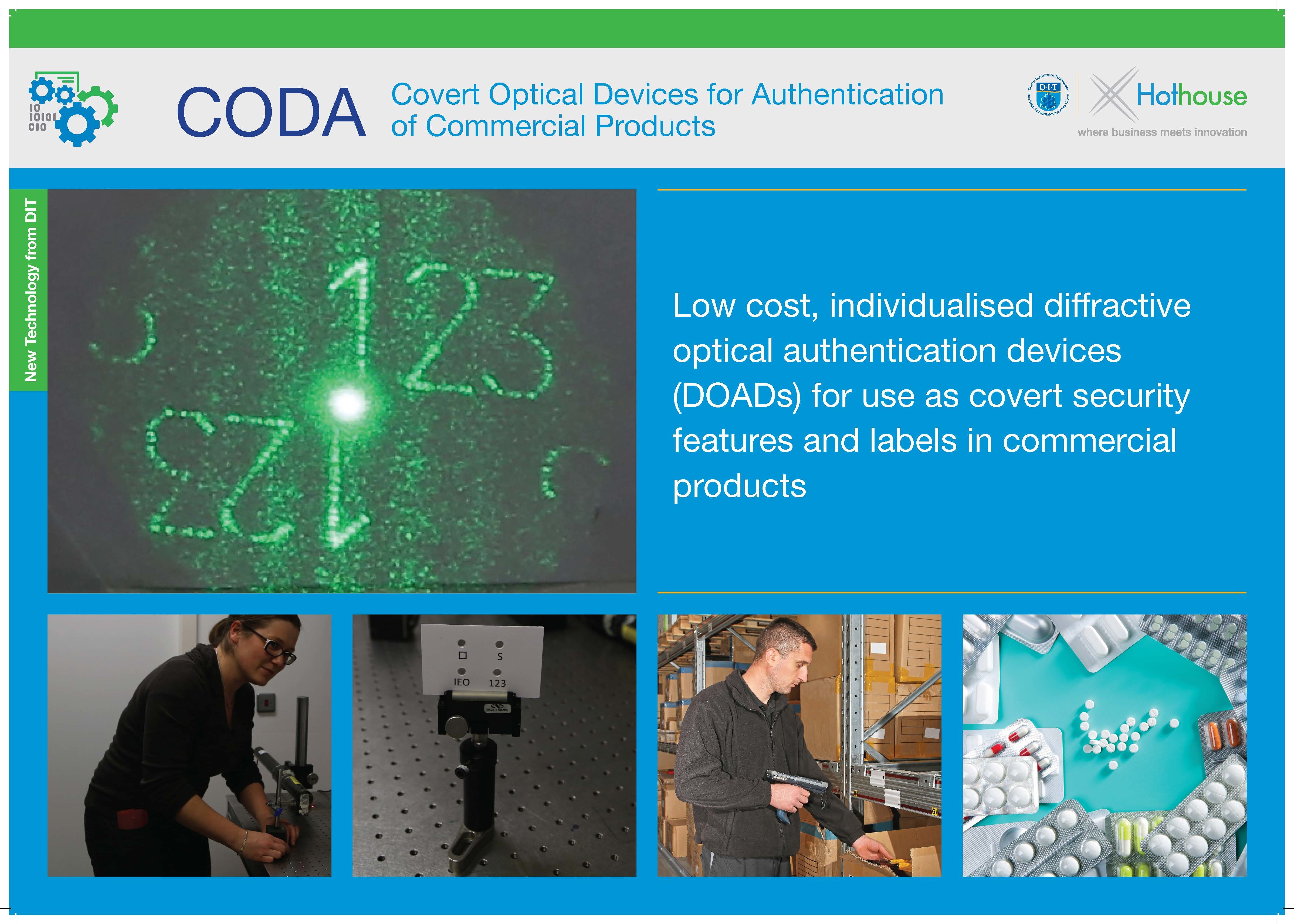 CODA Covert Optical Devices for Authentication of commercial products