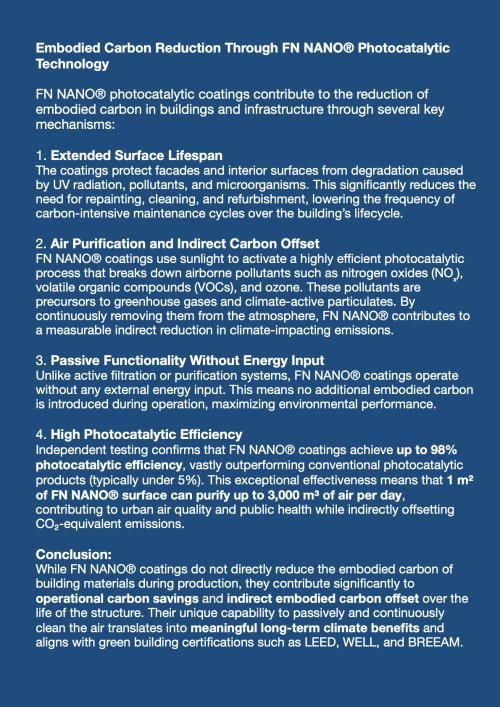 CLIMATE ADAPTATION, CIRCULAR ECONOMY CITY STRATEGIES, EMBODIED CARBON, WASTE WATER TREATMENT PLANTS (WWTP) FN NANO® AQUA