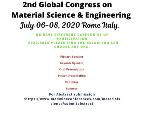 2nd Global Congress on Material Science & Engineering